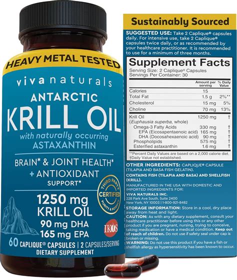 Amazon.com: Viva Naturals Antarctic Krill Oil Omega .